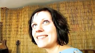 A Sexy German Honey With Dark Hair Love Spunk All Over Her Face